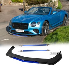 For Bentley Continental Gtc Carbon Fiber Front Bumper Lip Splitters Strut Rods