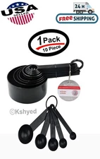 10 Pcs Plastic Measuring Cups Kitchen Spoon Baking Cooking Tools Set, AST Color