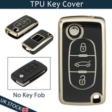 For Peugeot 407 307 308 207 SW CC Remote Fob 3Button Flip Car Key Case Cover TPU