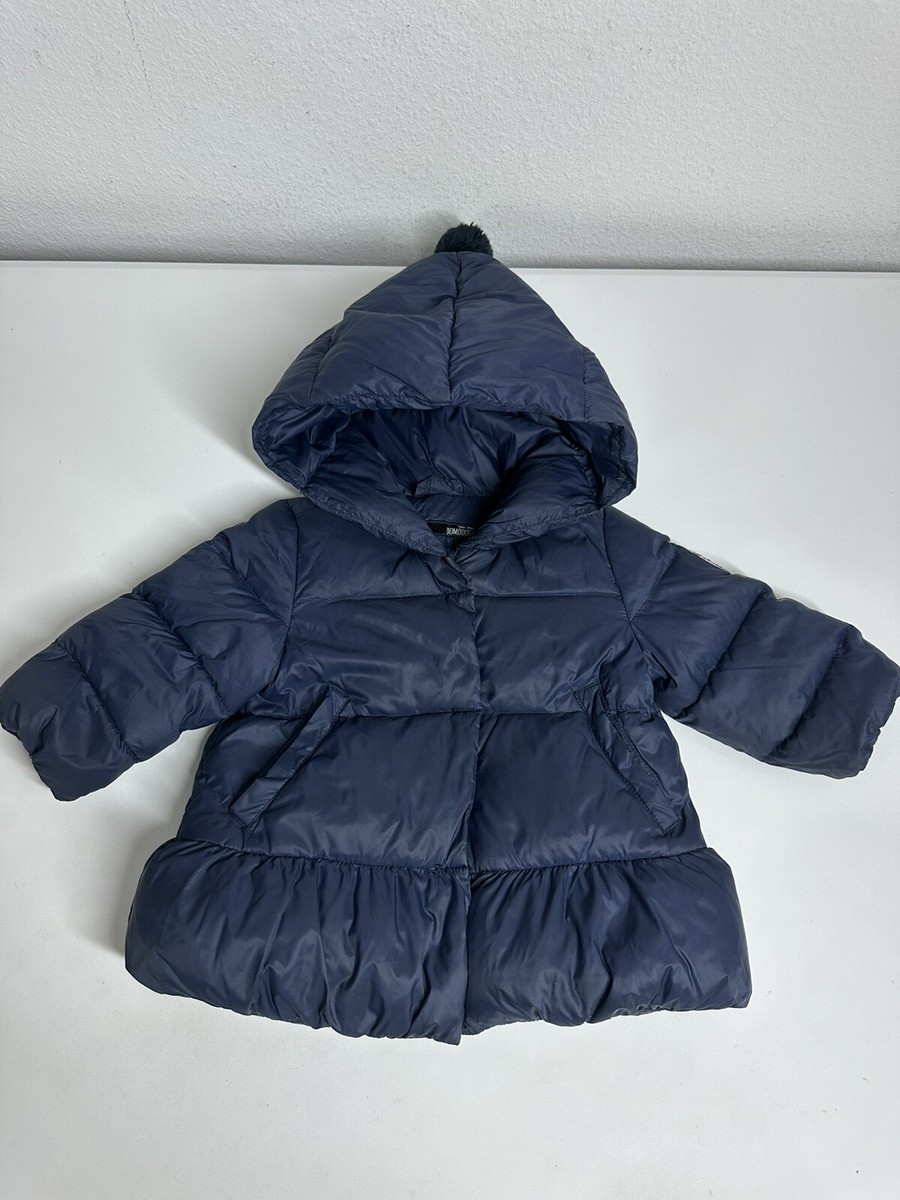 Rare Bomboogie Baby Pure Down Padding Jacket Size 9-12M Navy Blue