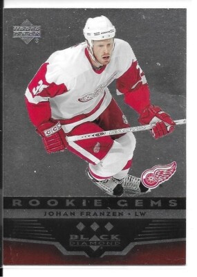 2005-06 Black Diamond Rookie Gems Triple Ruby Johan Franzen Rookie RC /100 #158