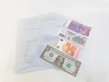 50 A4 Banknote Sleeves Collecting Sleeves Sleeves 4 Pockets 72x215mm 120MY Look