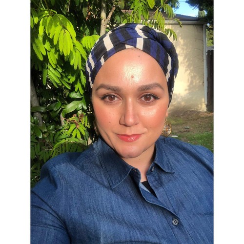 Hijab Head Wrap, Striped Blue, Chemo Head Scarf, Tichel Headwear, Gift fo Her - 第 1/1 張圖片