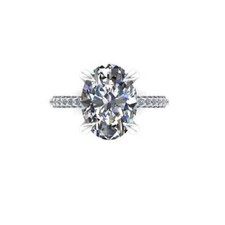 5 CT White Oval Cut Simulated Diamond Halo Engagement Wedding Ring In 925 Silver
