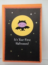 Hallmark Expressions Happy HALLOWEEN Card Baby’s 1st First 8” x 5.5” Boy Girl