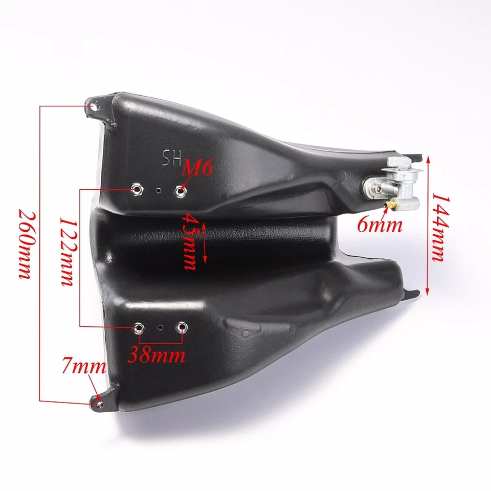 Tanque de gasolina de plástico apto para moto de cross CRF70 DB17 WPB140 WPB160 Demon X y M2R Foto 3 de 4