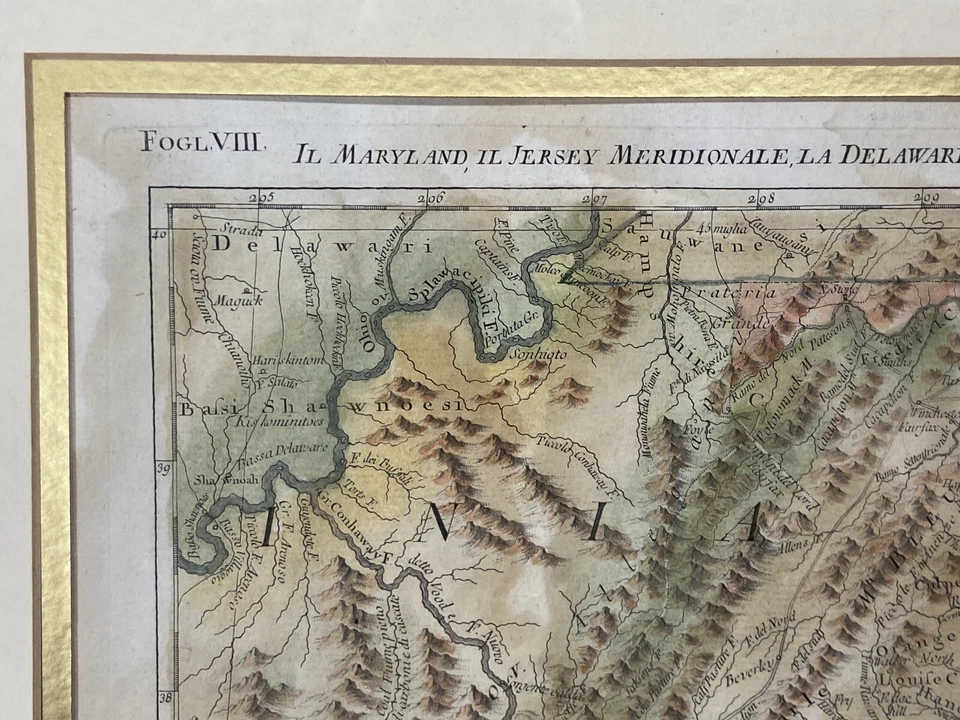 1778 Revolutionary War Era Map Maryland Virginia Delaware NC SC Antonio Zatta - Image 3 of 4