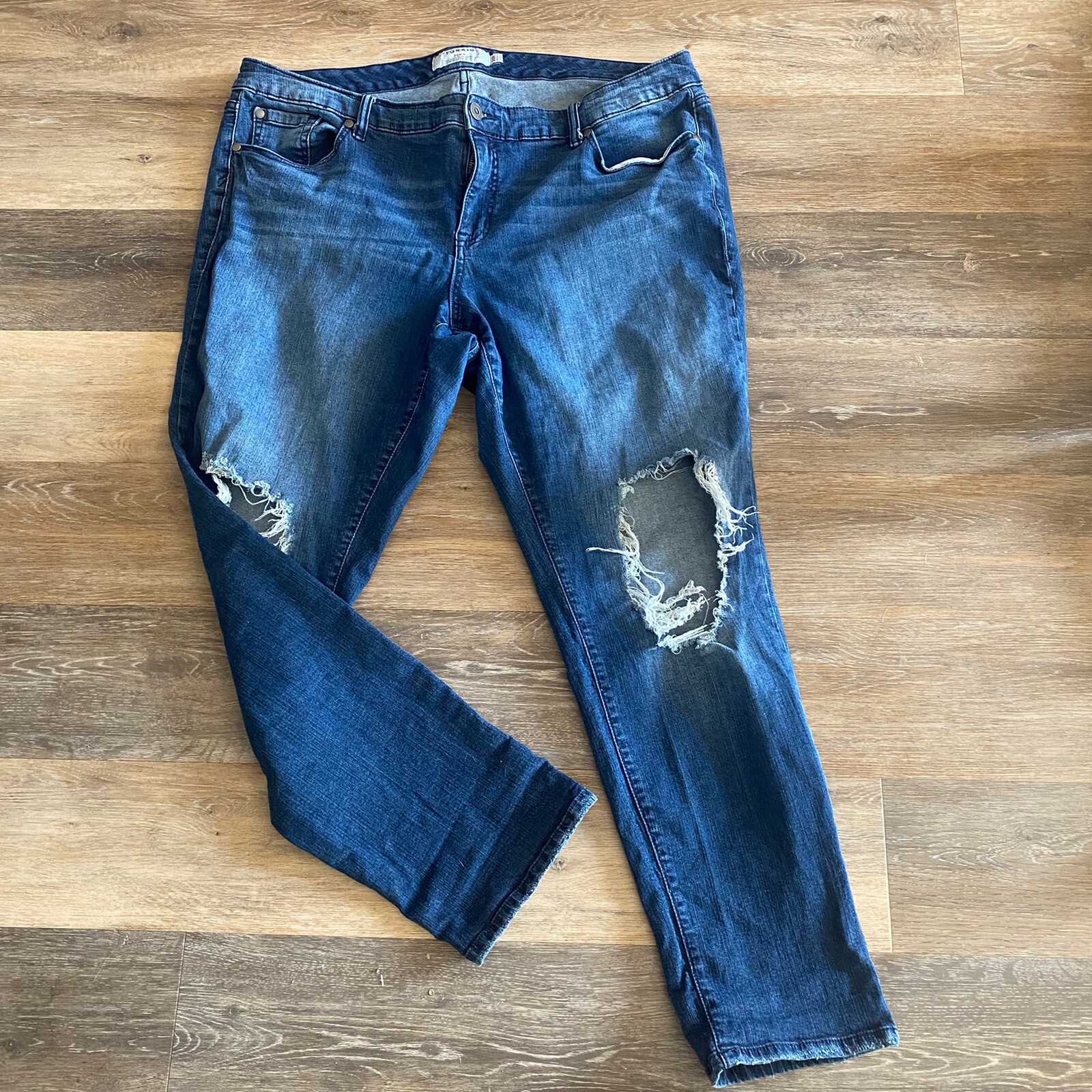 Size 20r Torrid Distressed Destroyed Jeans WOMENS Size 20R Plus Cotton Spandex ...