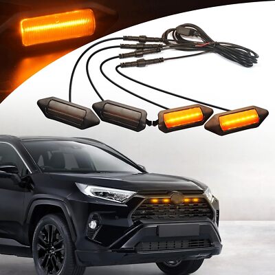 LED Grille Lights for Toyota RAV4 2019-2024 LE/XLE/SE/XSE Raptor Amber Light