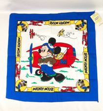 Vintage 80  s Walt Disney MICKEY MOUSE AVIATOR Pilot Bandanna Scarf USA NWT NEW 