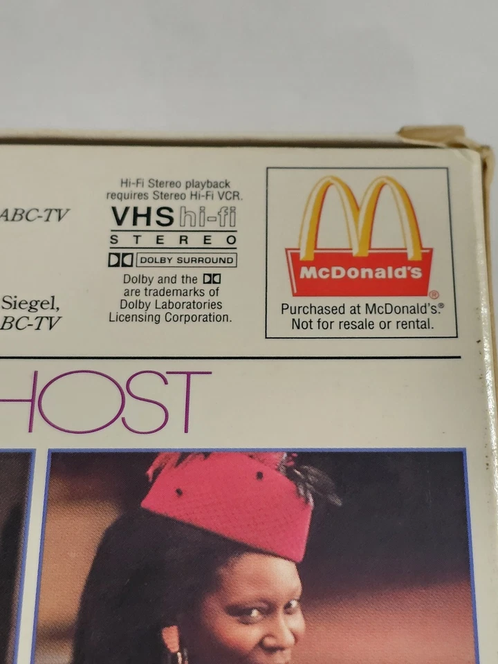 Ghost (VHS, 1991) Patrick Swayze Demi Moore Vintage Purchased At McDonald's - Image 4 of 4