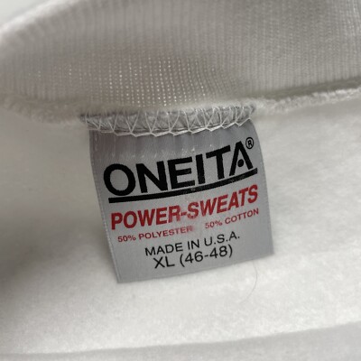 80s 90s ONEITA スウェット MADE IN USA XL Vintage 90s Oneita Sweatshirt Men's XL White Blank Crew Neck