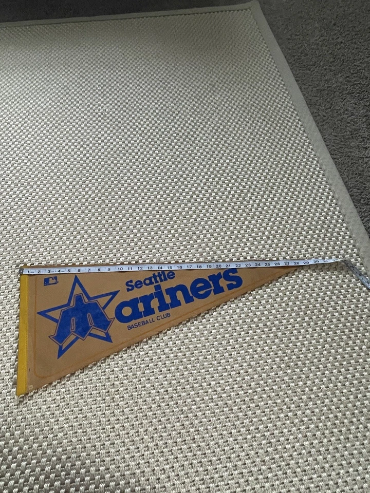 Vintage Brown Seattle Mariners Flag 29x12 Inches  - Image 3 of 4
