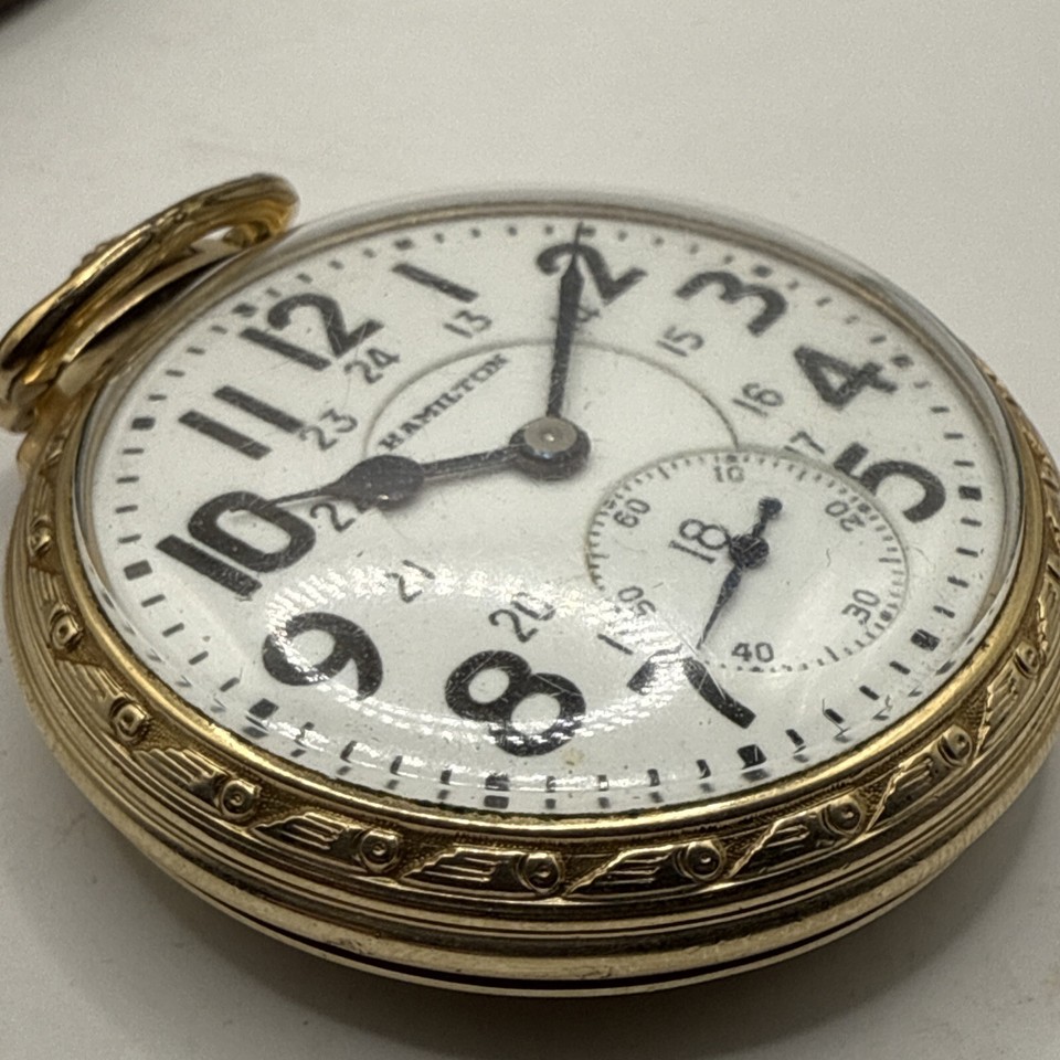 1947 Hamilton 16S 21J Gr 992B Model 5 10k Gold Filled Pocket Watch