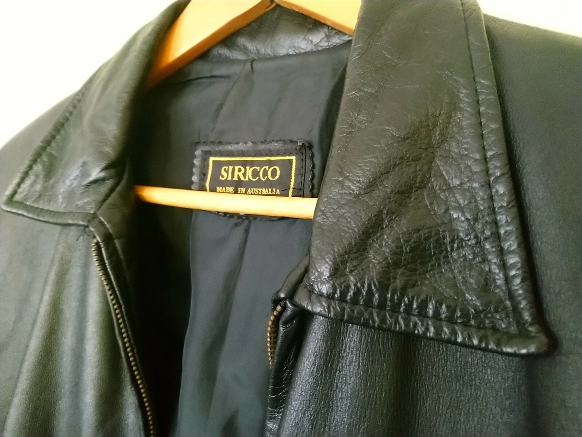Australian Made Quality Black Leather Zip Matrix Biker Jacket Sz M