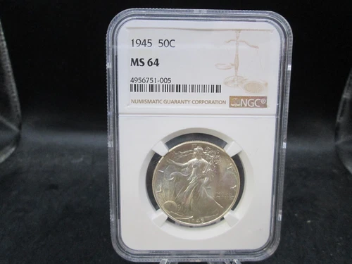 1945 US Walking Liberty Silver Half Dollar NGC MS 64