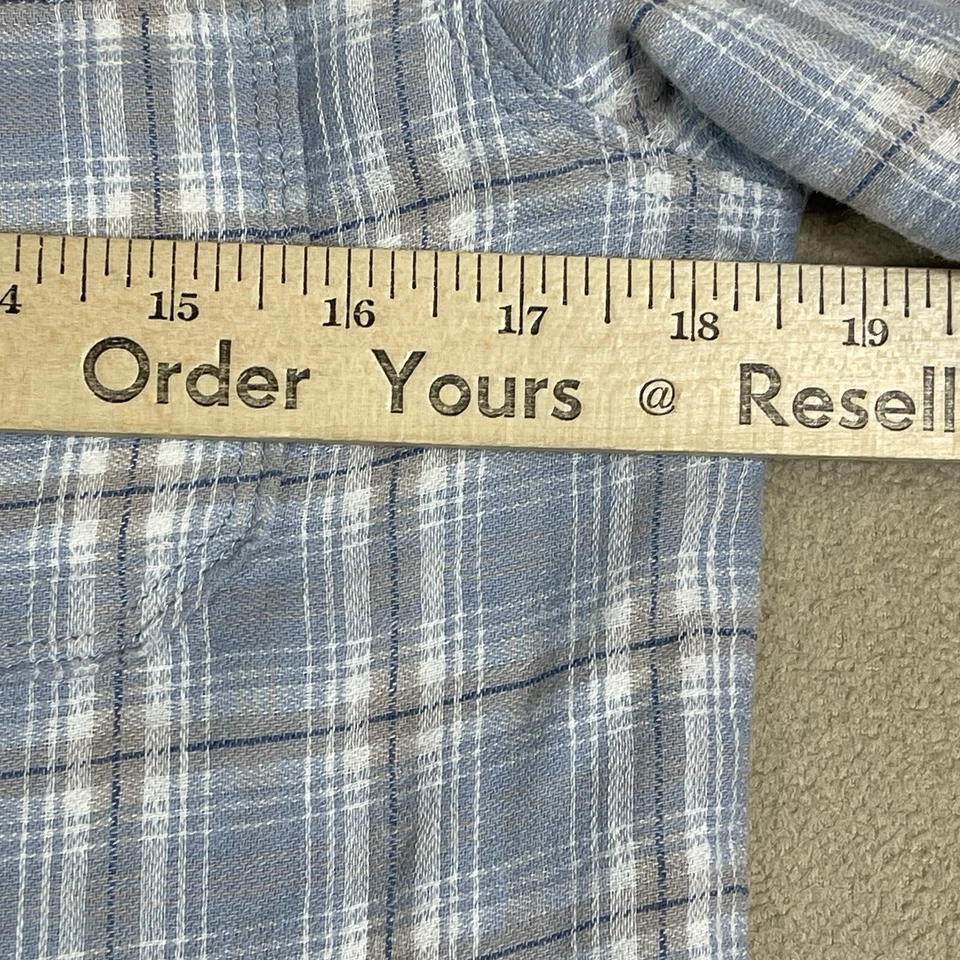 Jeremiah Shirt Mens Small Blue Plaid Short Sleeve Linen Bland Button Up Slim Fit - Image 4 of 4