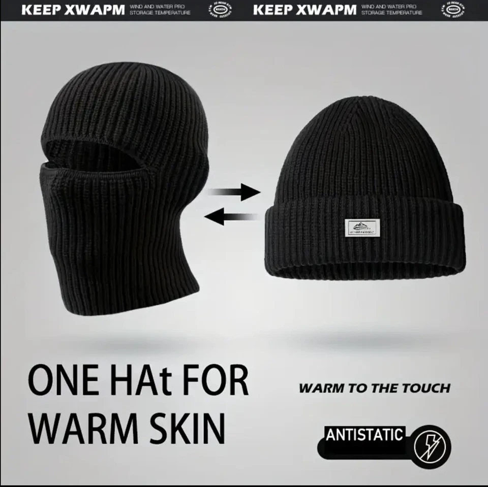 Thermal Knit Balaclava,Wind Proof, 2 In 1 Hat/face Protector ,Great For Outdoor - Image 3 of 4