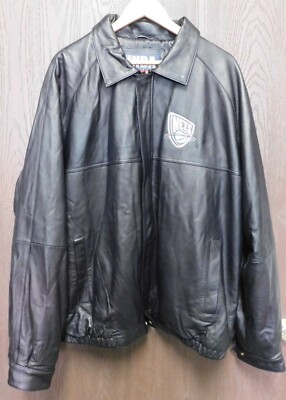 G-III Carl Banks NBA New Jersey Nets Leather Jacket Vintage Size 
