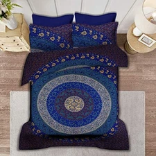 Indian Comforter Cover Queen Size Mandala Duvet Quilt Cover Cotton Bedding Set