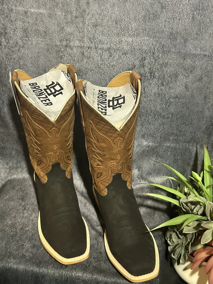 Botas Western Hombre Gamuza "Gamusa" Color Negro Talla 11 Personalizadas  Foto 4 de 4