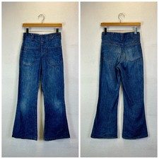70s vintage wrangler patch pocket flare jeans boot cut denim size 28 865734