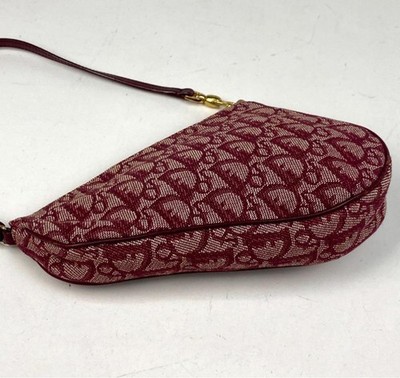 バッグ Christian Dior TrotterPattern Saddle Bag Christian Dior Saddle Bag Shape Bag Red Trotter Pattern Fabric