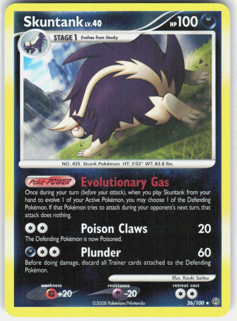 Skuntank 26/100 Rare Stormfront Pokemon Reverse Holo Near Mint
