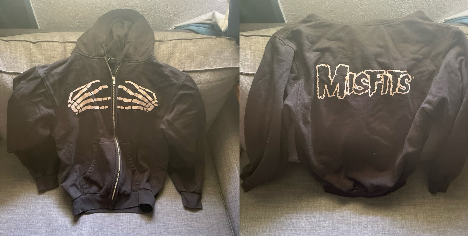 Reprinted Misfits Hoodie Tour Exclusive Full Zip Size S-3XL QT1466