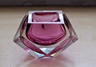 A Vintage Murano Sommerso Studio Glass Art Purple Italian Mid Century Bowl