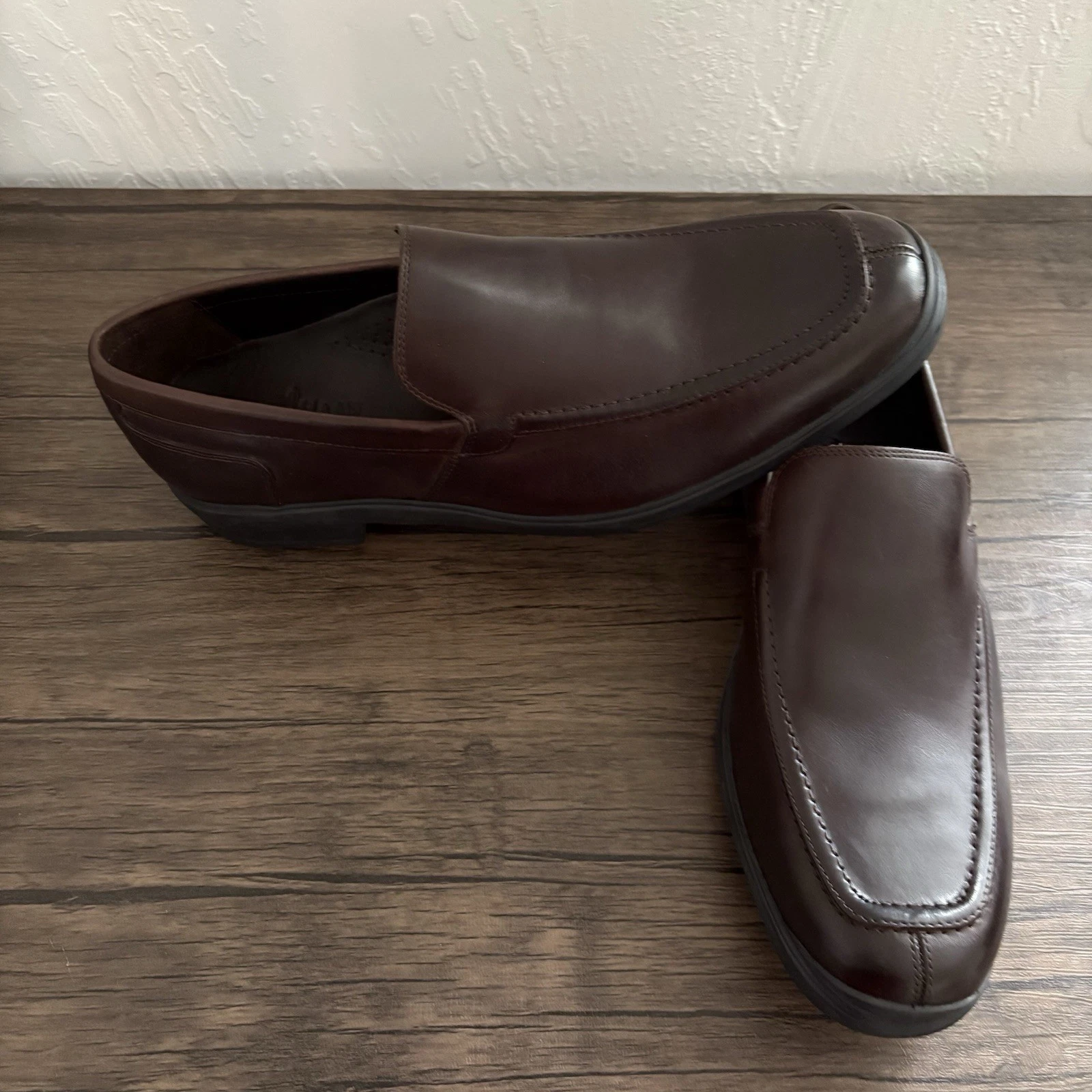 NIKE Scarpe mocassino Cole Haan 12 pelle marrone C10695 Air Stylar punta divisa slip on