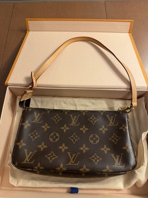 Louis Vuitton Monogram Brown Shoulder Bag Gold Hardware