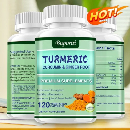 Turmeric Curcumin & Ginger Root Premium Supplements - Joint and Heart Health