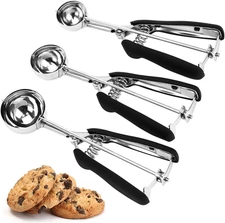 Cookie Scoop Set, 3Pcs Ice Cream Scoop, Cookie Scoops for Baking Set of 3, 18/8 