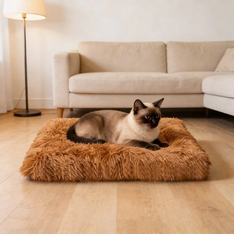 Soft Fluffy Plush Flat Animal Pet Sleeping Bed Dog Cat Bed Mattress XL 70 x 60 X