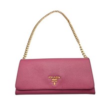 Prada Saffiano Leather Begonia Pink Flap Wall...