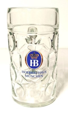 Hofbrauhaus München großes Sammlerstück HB Grübchen Glas Bierstein