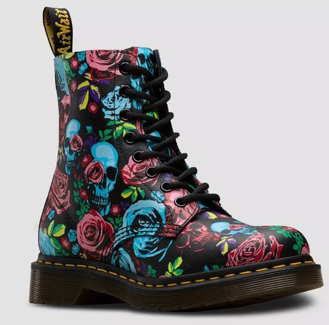 Mid Calf Boots Martens 1490 Vonda Doc Martens Femme Fleurs Dr