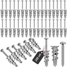 400 PCS Zinc Self Drilling Drywall Anchors with Screws Kit Metal Wall Anchor