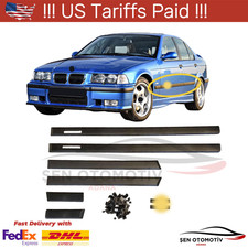 For BMW 1992-1998 E36 M3 style 4 door Sedan Door Body Side Moulding Trim Set 6pc