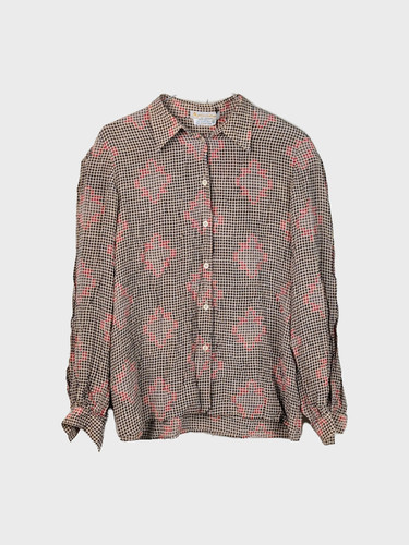 Aquascutum, Aquascutum Hemd Damen Gr. S Beige Seide Vintage