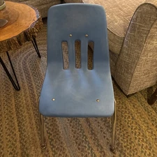 Virco Vintage Plastic School Chair Light Blue Plastic