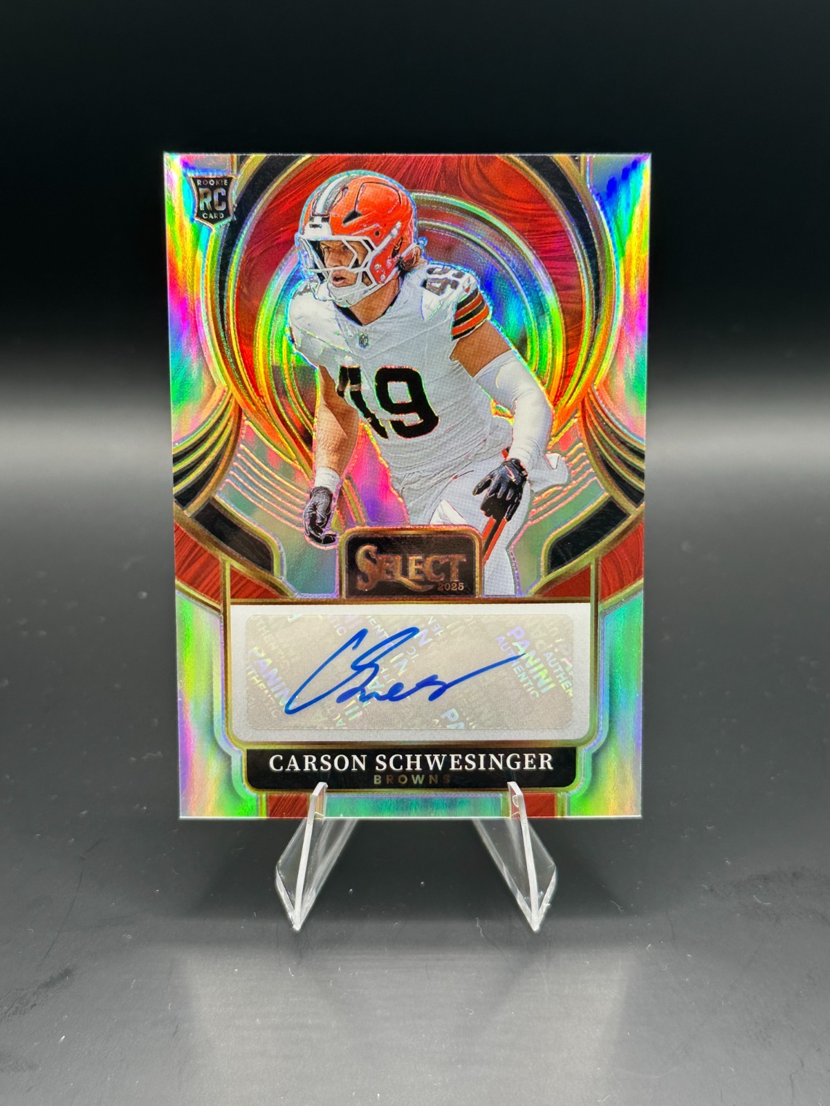Carson Schwesinger 2025 Panini Select Signatures #SIP-CSR (RC) Browns