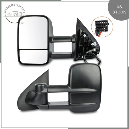 Fits 14 15 16 17 18 Silverado Sierra Tahoe Pickup Pair Power Heated Side Mirrors