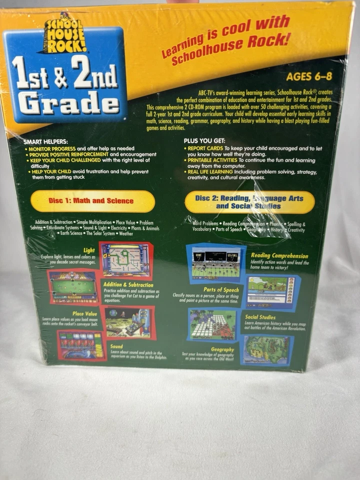 NEW! School House Rock! 1st & 2nd Grade Essentials Over 50 Activities PC MAC CD - Image 3 of 4