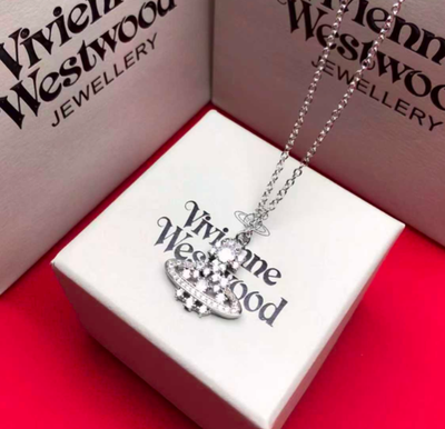 Vivienne Westwood Narcissa Silver Platinum Plated Chain Necklace