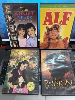 (4) DVDS: WONDER YEARS SEASON 1, ALF SEASON 2, CHRISTMAS HOPE & PASSION CHRIST