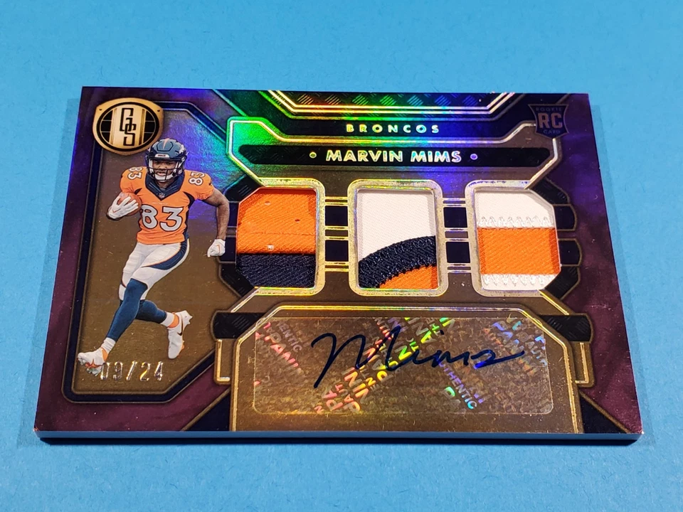 2023 PANINI GOLD STANDARD MARVIN MIMS ROOKIE AUTO PATCH SIGNATURE SP #09/24 - Image 3 of 4