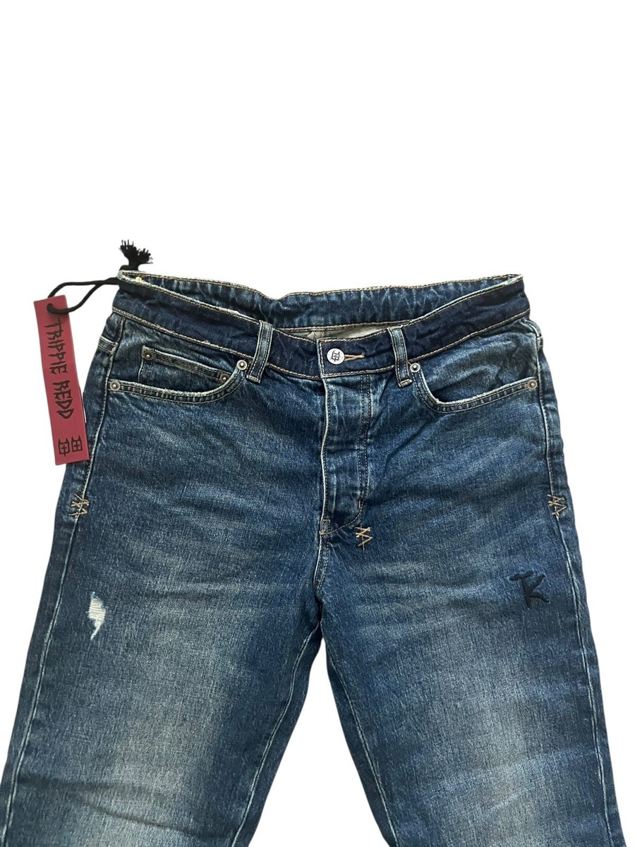 Ksubi Jeans Mens Trippie Redd Bronko Flared Jeans Blue $240 Size