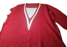 Damen Pullover langarm _ Rot/Weiß_mit Muster...